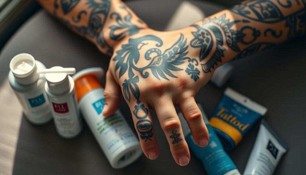 Handtätowierungen Männer Pflege